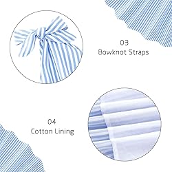 Blue Stripe Dresses for Big Kid Girls 7-8 Years