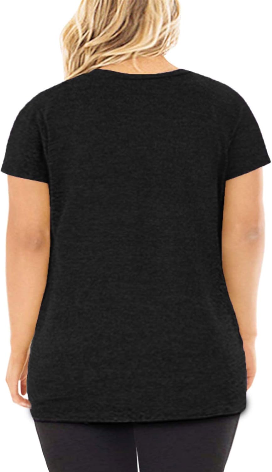 DOLNINE Women's Plus Size Knotted Tops Short Sleeve Tees Casual Tunics Blouses at  Women’s Clothing store