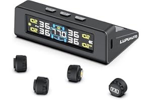 RV Tire Pressure Monitoring System, TPMS with Solar Powered and USB Charger, Tire Pressure Monitor with 6 Sensors & 6 Alarm M