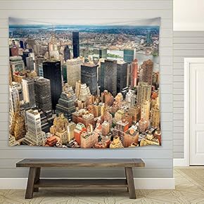 New York City Birdview - Fabric Tapestry, Home Decor - 51x60 inches
