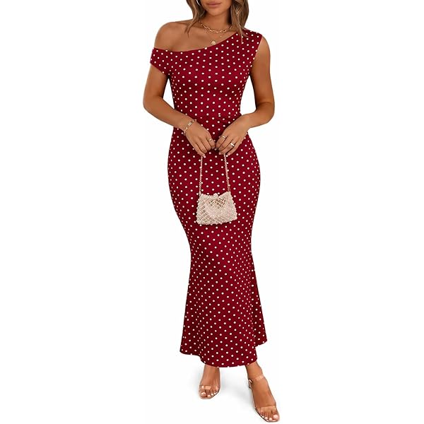 open lace back dress TYATVS Red Polka Dot Maxi Dress for Women Off The Shoulder Maxi Dress Sexy  Ruffle Dress Y2k Sundress (S,Small) at Amazon Women's Clothing store