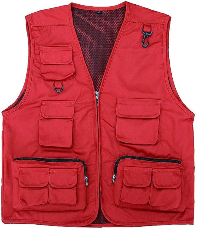 YUE Pond Fish Fly Fishing Vest Pockets for Men Quick Dry Mesh Fly