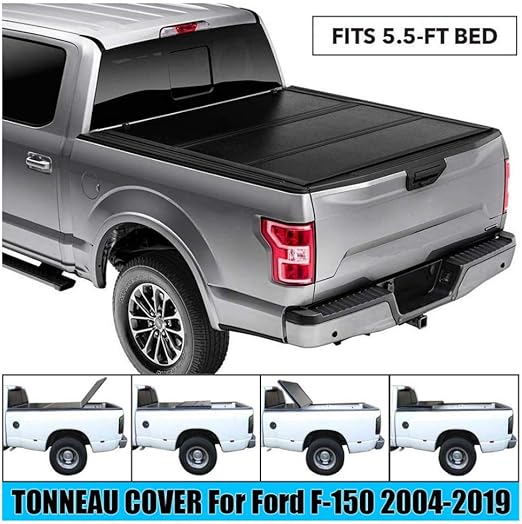 Amazon Com Fan Ling Truck Folding Tonneau Covers For 04 19 Ford F150 Truck 5 5ft Short Bed Lock Hard Solid Tri Fold Tonneau Cover Home Kitchen