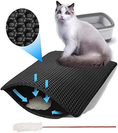 Fothwell Tapis Litiere Chat Tapis De Litiere Pour Chat Nid D Abeille Double Couche Materiau Eva