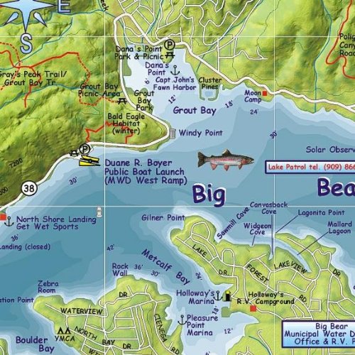 Big Bear Fishing Map Big Bear Lake Guide To Fishing, Boating & Recreation Franko Maps Waterproof  Map: Franko Maps Ltd.: 9781601901354: Books