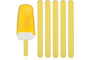 50 Pcs Reusable Acrylic Cakesicle Sticks, Mirror Popsicle Sticks for Ice Cream, Crafts, Home, Party Favors (Gold Mirror)