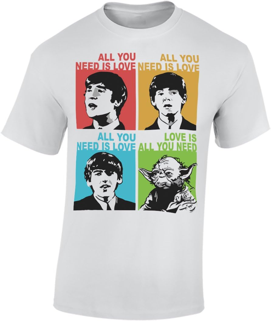All you need is love Beatles Yoda Mens T-Shirt - WHT - L
