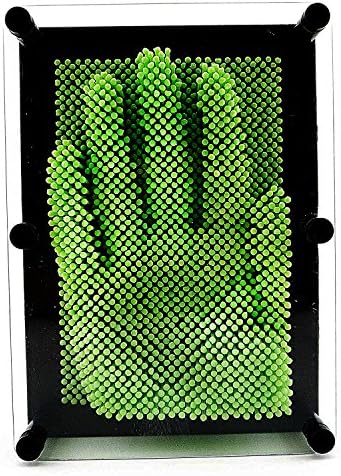 Adorox 3D Pin Art Pinpression Board Novelty 1980s Toy Fun Kids (6 X 8 inches, Green)