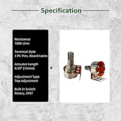 ELCOKITEX 8Pcs B100K Linear Taper Rotary