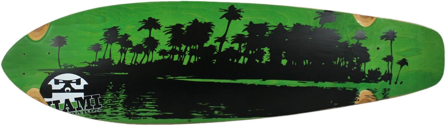 Miami Longboard Deck Kicktail Palms Green 9.75" X 36.5"