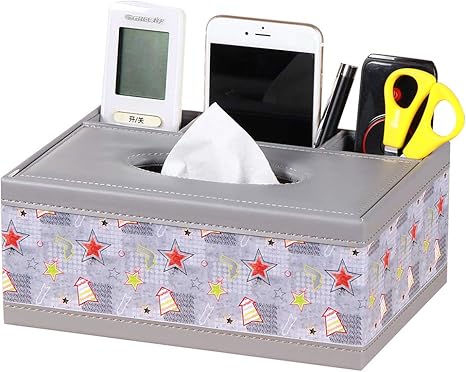 Amazon ペーパータオルケース 多機能 ティッシュケース レザー 小物入れ 文具 卓上収納 化粧品収納 分格设计 リモコンラック 高級 合皮製 豪華 北欧 ティッシュボックス ティッシュケース ホルダー オンライン通販