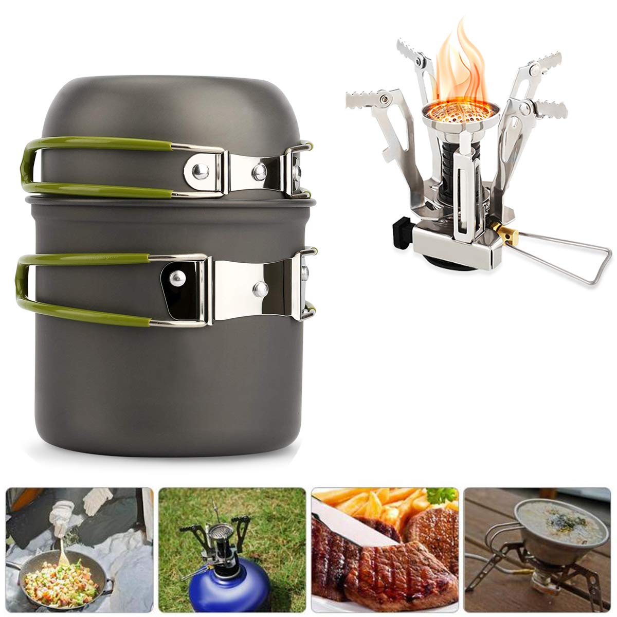 Mua キャンプ クッカーセット アウトドア 食器 アルミクッカー セット キャンプ フライパン 調理器具 キャンプ ケトル 登山 用品 アルミ 鍋 収納袋付き Tren Amazon Nhật Chinh Hang Fado