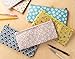 Blue Panda Cute Floral Zipper Pencil Makeup Pouch Bags, 9 x 4 Inches