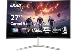 acer Nitro 27" FHD 1920 x 1080 1500R Curved PC Gaming Monitor | AMD FreeSync Premium | 240Hz Refresh | 1ms VRB | VESA Mountable | HDR10 | 1 x Display Port 1.4 & 2 x HDMI 2.0 | EDA270 X2biip