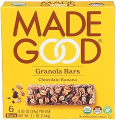 MadeGood Chocolate Banana Granola Bars, 6 Healthy Snack Bars, 0.85 oz