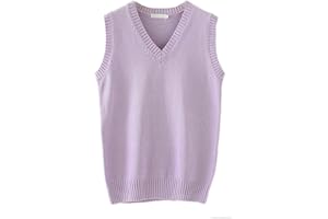 Men Women Knitted Cotton V-Neck Vest JK Uniform Pullover Sleeveless Sweater School Cardigan