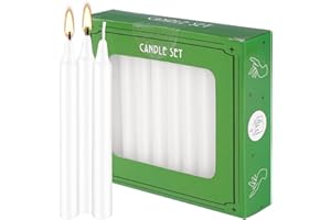 YOROXRG Set of 40 White Candles Mini Unscented Taper Candles for Christmas,Household, Wedding, Rituals, Prayer, Birthdays, Meditation, Altar,Party and Home Décor Candlesticks - 4 Inch Tall