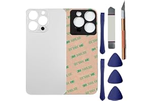 Anglepingping 13 Pro Max Back Glass Replacement for iPhone 13 Pro Max Rear Back Glass with Pre-Installed Adhesive and Tools(Silver)