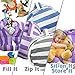 Stuffed Animal Storage Bean Bag Chair | Perfect Storage Solution For Extra Blankets / Pillows / Covers / Towels / Clothes | by Wonderfix (Purple)