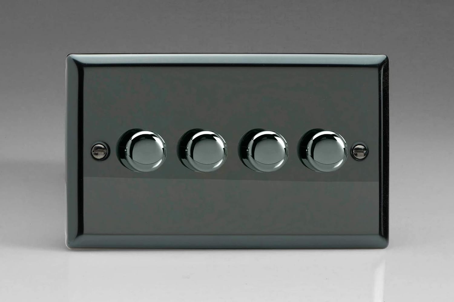Varilight 4-Gang 2-Way V-Pro Push On/Off Rotary LED Dimmer 4 x 0-120W (Twin Plate) Iridium