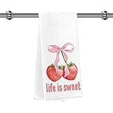 CVYW Strawberry Gifts Funny Fruit Kitchen Towels Dish Towels for Kitchen Drying Dishes Drying Cloth Bathroom