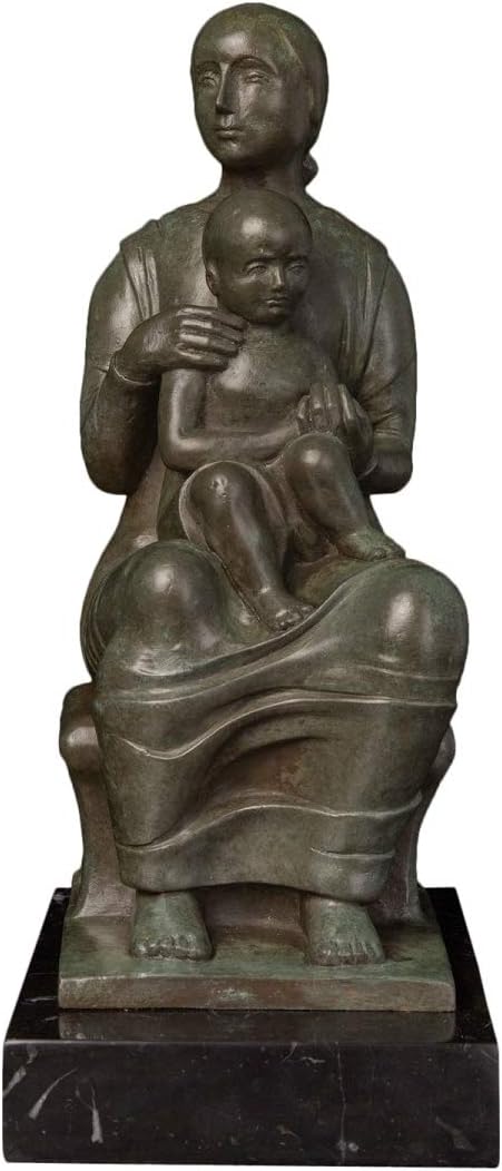 Amazon Com 11 22 Modern Mother And Son Statues Bronze Burn Green