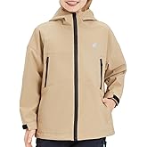 IOFLIGGA Kids Rain Jacket for Boys Girls,Lightweight Waterproof Hooded Breathable Outdoor Coat,Easy to Fold,for 7-14Y
