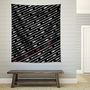 Cream Colored Arrows Shooting with a Single Row of Red Arrows - Fabric Tapestry, Home Decor - 51x60 inches