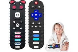 INTATIKOO Baby Teether Toy, TV Remote Control Shape Teething Baby Toys for Infants, Baby Chew Remote Teether Toys for Babies 3-24 Months,BPA Free