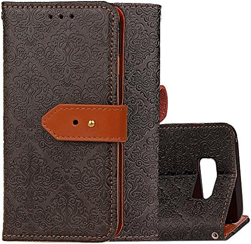 Galaxy S8 Case,OTRON Flip Folio Slim Fit 3 Card Slots&amp;Hidden Pocket Kickstand Feature Style Luxury PU Leather wallet case with Wrist Strap For SamSung GalaxyS8 (Black)
