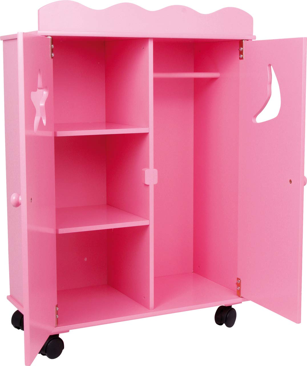 small foot 2880 doll wardrope, doll furniture made of wood, can be slid on wheels, from 3 years on