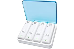 TechKen Charging Station for Wii Controller with 4 Rechargeable Battery 2800 mAh Packs & USB Cable Compatible with Nintendo W