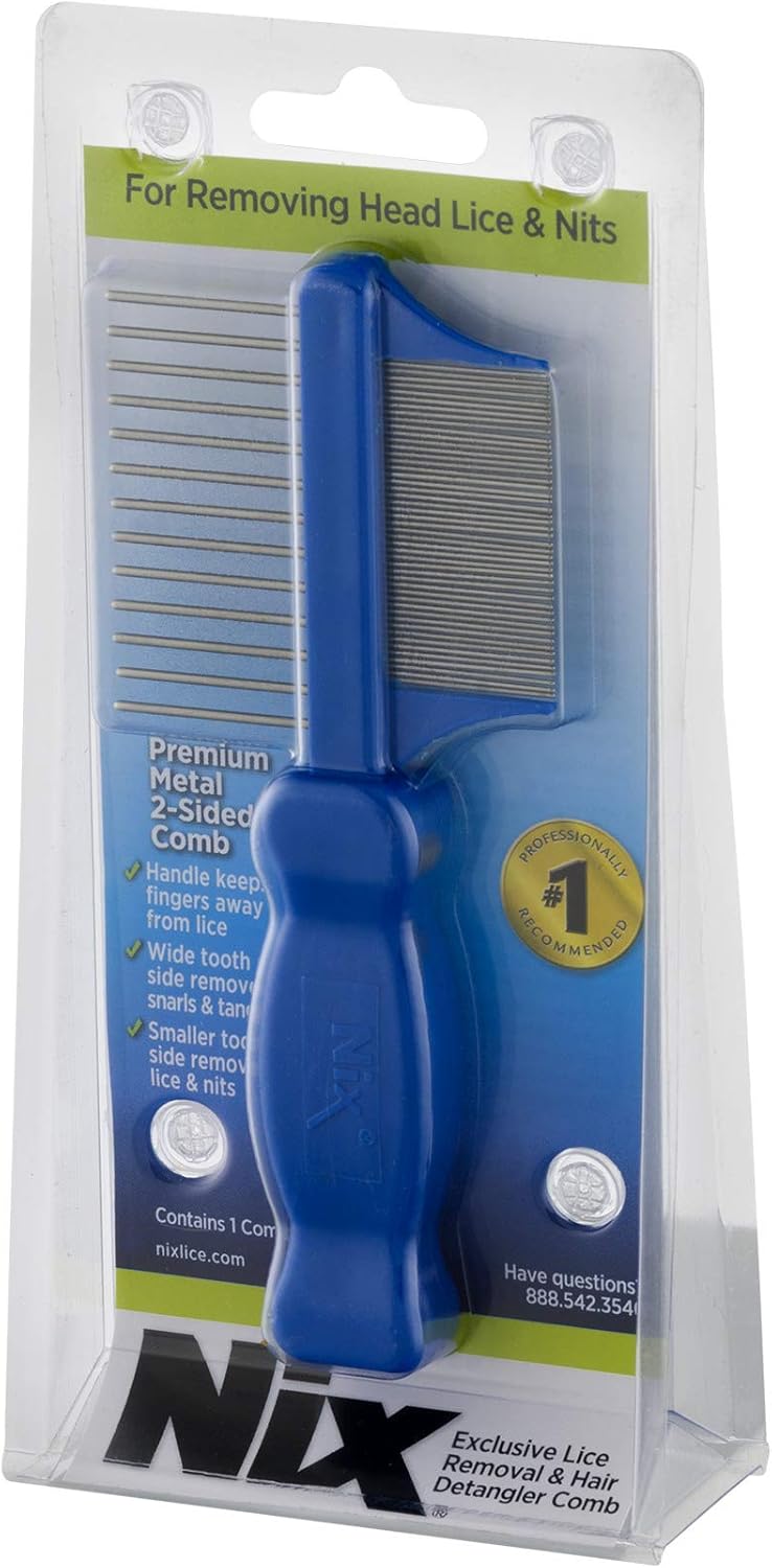 Amazon Com Nix Premium Metal 2 Sided Lice Removal Comb Designed