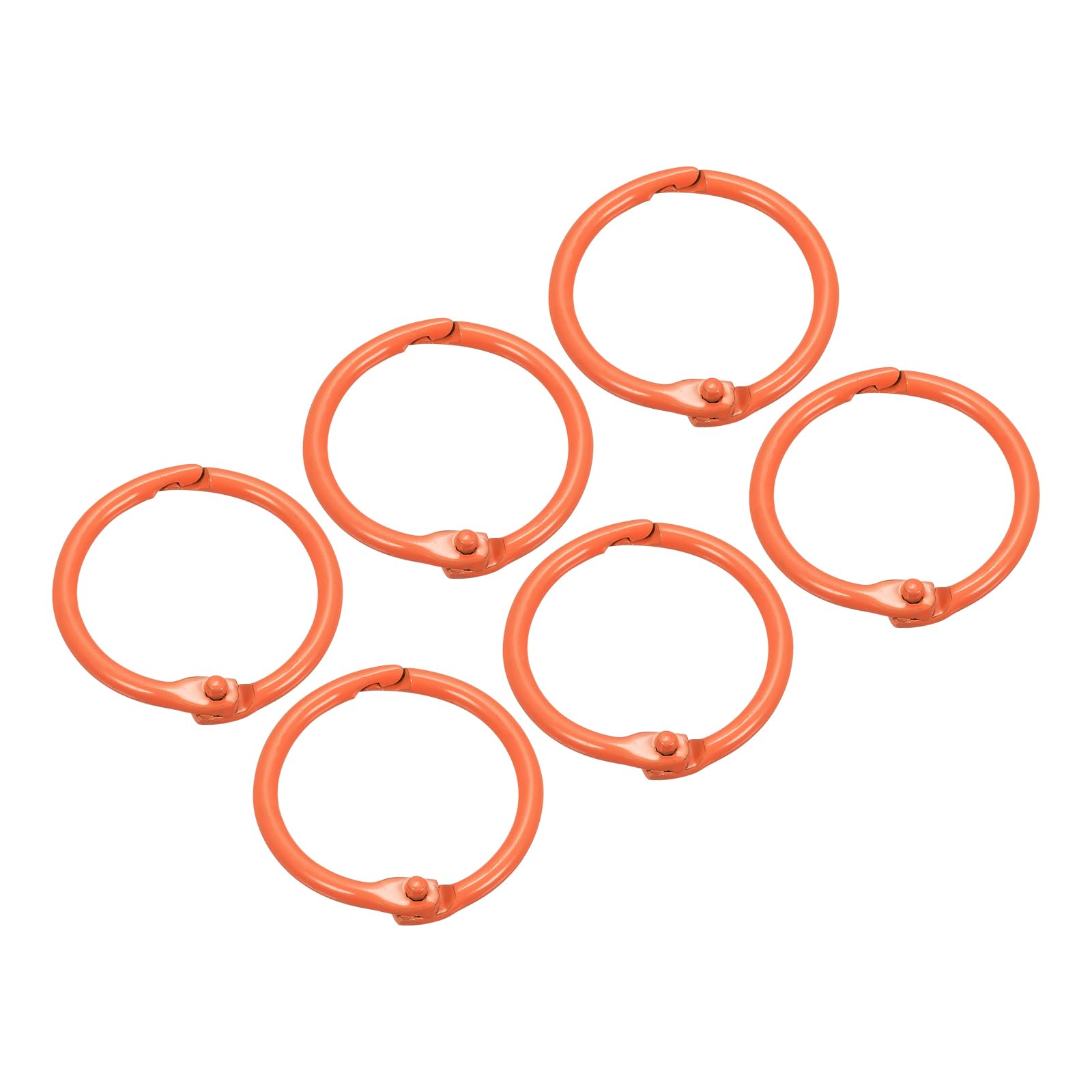 METALLIXITY Loose Leaf Binder Rings (30mm/1.2 Inch) 36Pcs, Steel Key Ring Binder Clips Book Rings - for Home or Office, Orange