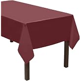 Party Essentials ValuMost Disposable 54" x 108" Plastic Rectangle Table Cover/Tablecloth Available in 22 Colors, 1-Count, Burgundy