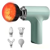 JOYSUWERUN Massage Gun with Heat – Amazing Power! Deep Tissue Percussion Massager, Handheld Mini Muscle Gun, 5 Massage Heads,