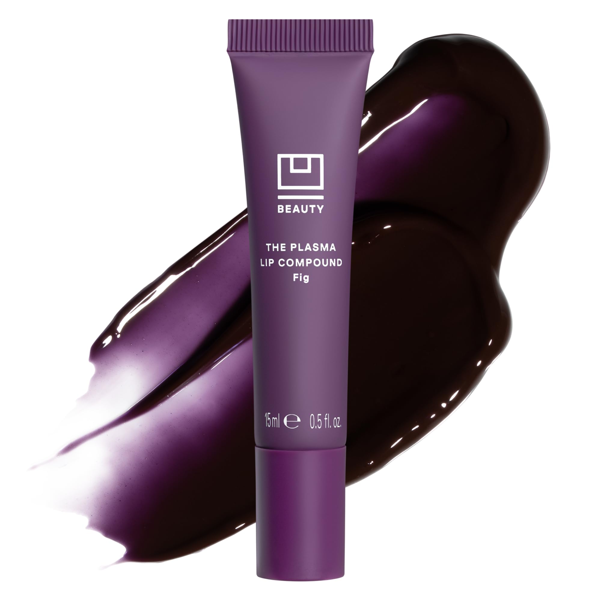 U Beauty The PLASMA Tinted Lip Compound Anti-Wrinkle & Anti-Aging Treatment - Shimmery Plumping Lip Gloss with Hyaluronic Acid, Shea Butter, Salicylic Acid & Peptides to Deeply Hydrate,Fig- 15 mL