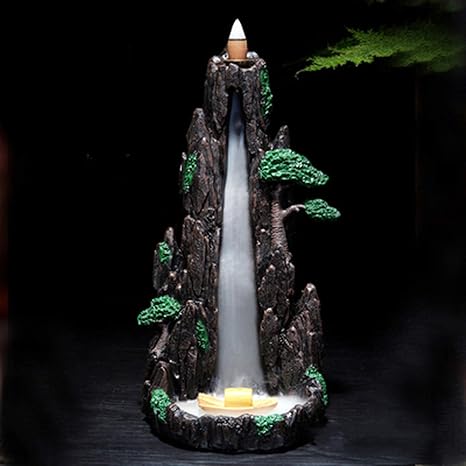 Amazon 樹脂逆流滝香バーナー 魅力的な家の装飾香ホルダー アロマテラピー 環境クレンジング 逆流バーナー手作りギフト家の装飾 6 香炉灰 オンライン通販