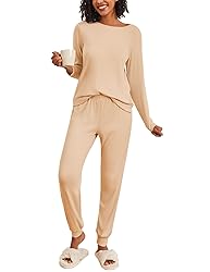 Ekouaer Womens Ribbed Knit Pajama Sets 2 Piece