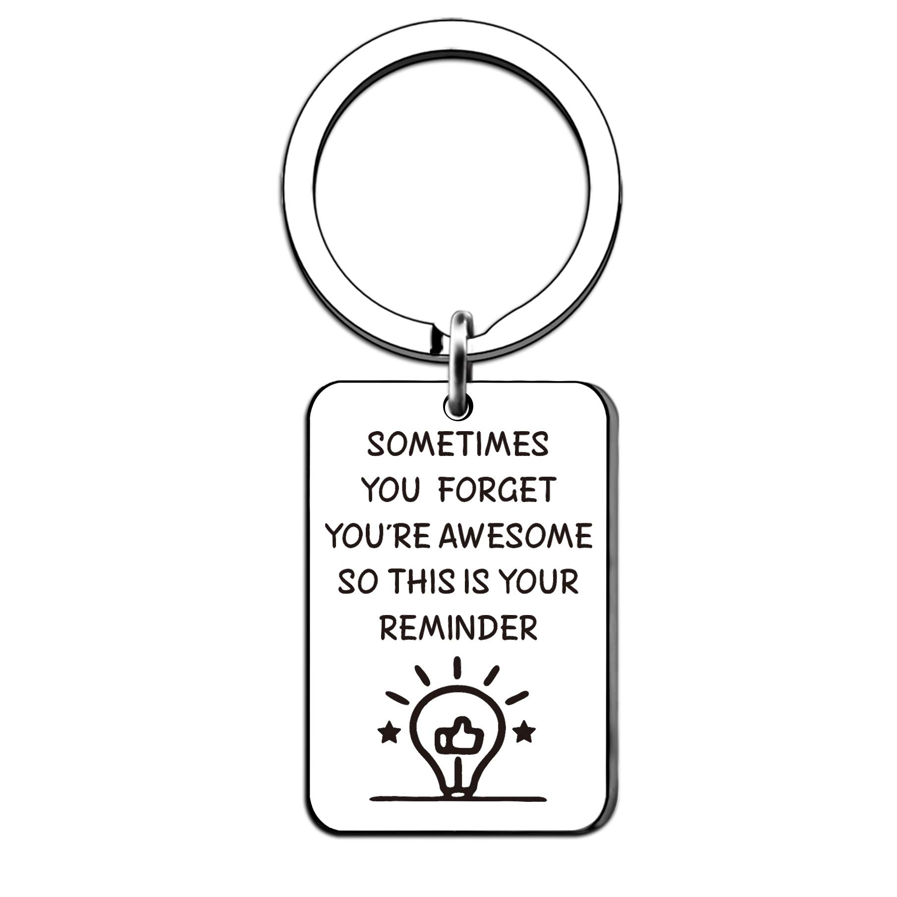 HULALA Funny Inspirational Gifts Keyrings for Men Women Boys Girls Daughter Son Birthday Christmas - Sometimes You Forget You're Awesome So This is Your Reminder