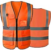 Tydon Guardian Reflective Safety Vest for Women Men High Visibility Security With Pocket Zipper Front Meet ANSI/ISEA Standard