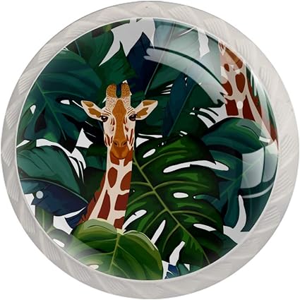 Exótico palmera jirafa sólido gabinete de cocina perillas redondas