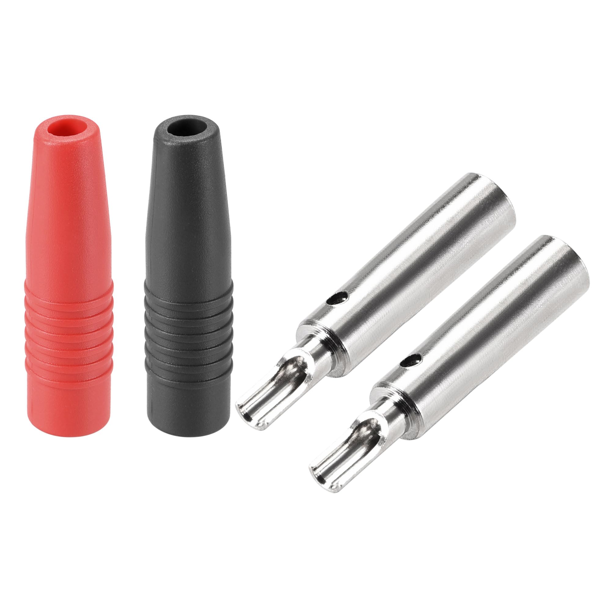 sourcing map 4mm Speaker Female Banana Plugs Jack Socket Connectors 10A Red Black 4pcs