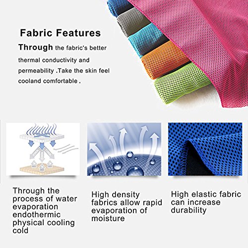 Willceal Cooling Towel, Cool Towel for Instant Cooling Relief,40" 12",for Sports, Workout, Travel, Fitness, Gym, Yoga, Pilates, Camping & More (Sky Blue)