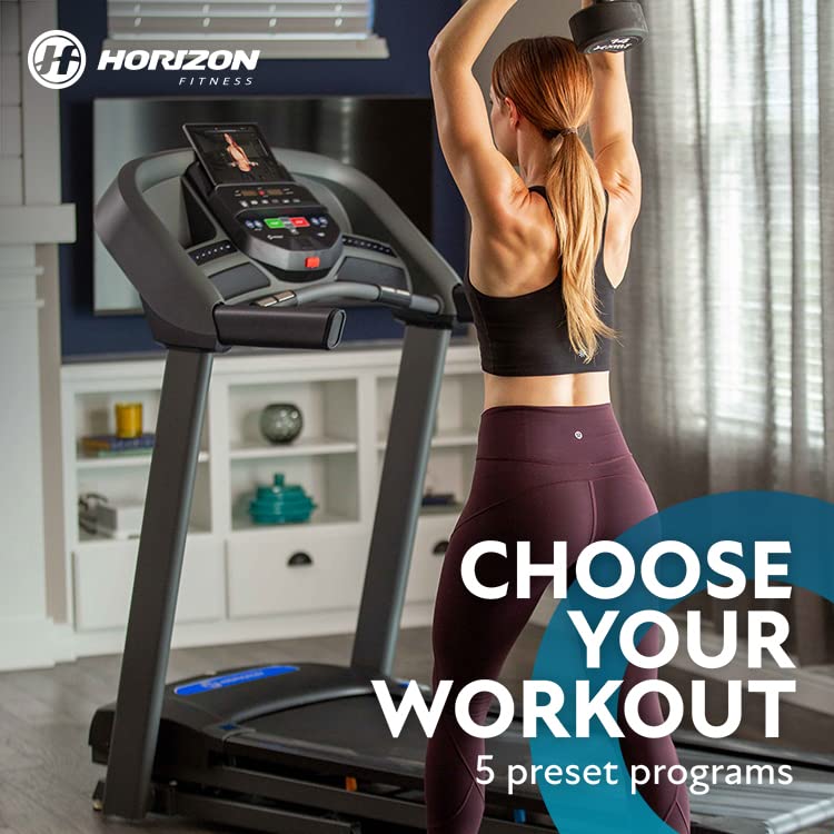Horizon Fitness T101 Foldable Treadmill for Running and Walking with