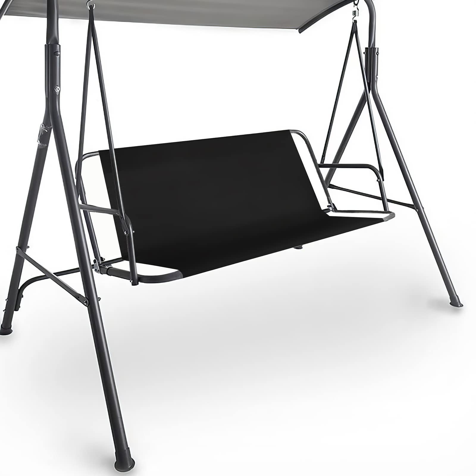 Coverify Replacement Swing Seat Cover, Durable 600D Oxford Fabric Garden Swing Chair Cover Outdoor Universal Fit for 2&3-seater 113x47x47cm Black