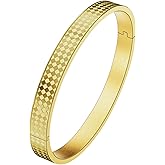 Britier 18K Gold Plated Love Bangles Bracelet for Women, Valentine's Day Gift, Friendship Bangles, Gold/Silver Stainless Steel Bangle Cuff, Non-tarnish & Waterproof, Trendy Jewelry for Birthday.