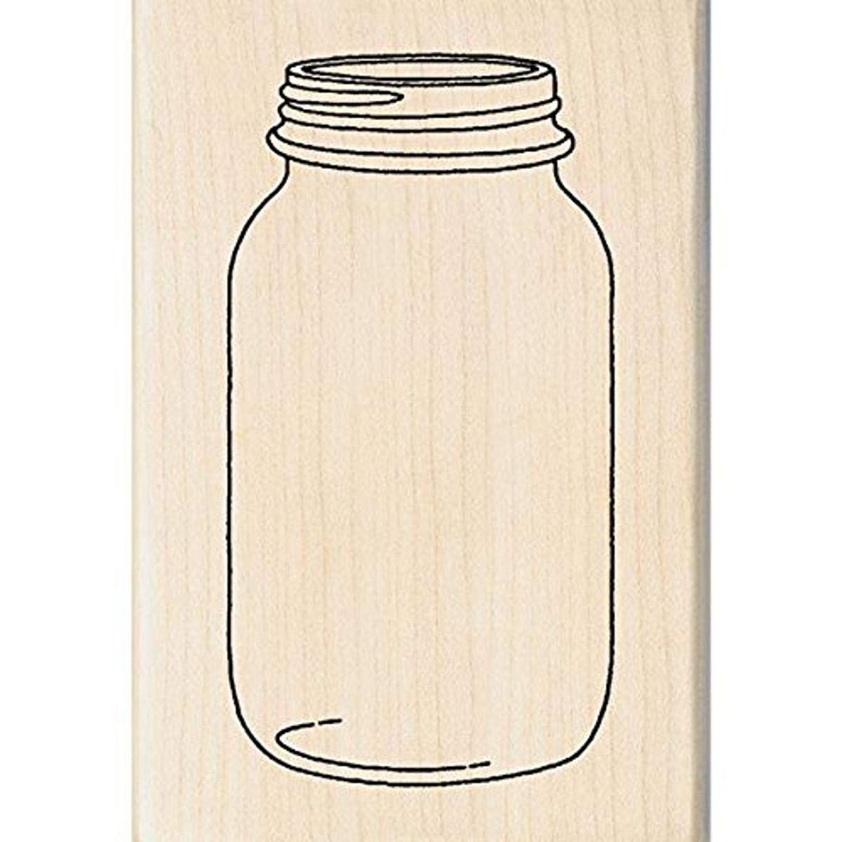 Inkadinkado Mounted Rubber Stamp 1-inch x 2.75-inch, Mason Jar