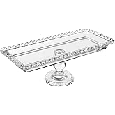 Luxshiny Footed Fruit Serving Tray: 11.7" European Style Dessert Display Platter for Fruits Snacks and Appetizers - Decorative Serving Tray for Parties Weddings and Home Decor