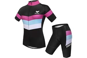 NINE BULL Women's Cycling Jersey Short Sleeve MTB Bike Clothing Road Bicycle Shirts Shorts Padded Pants Purple
